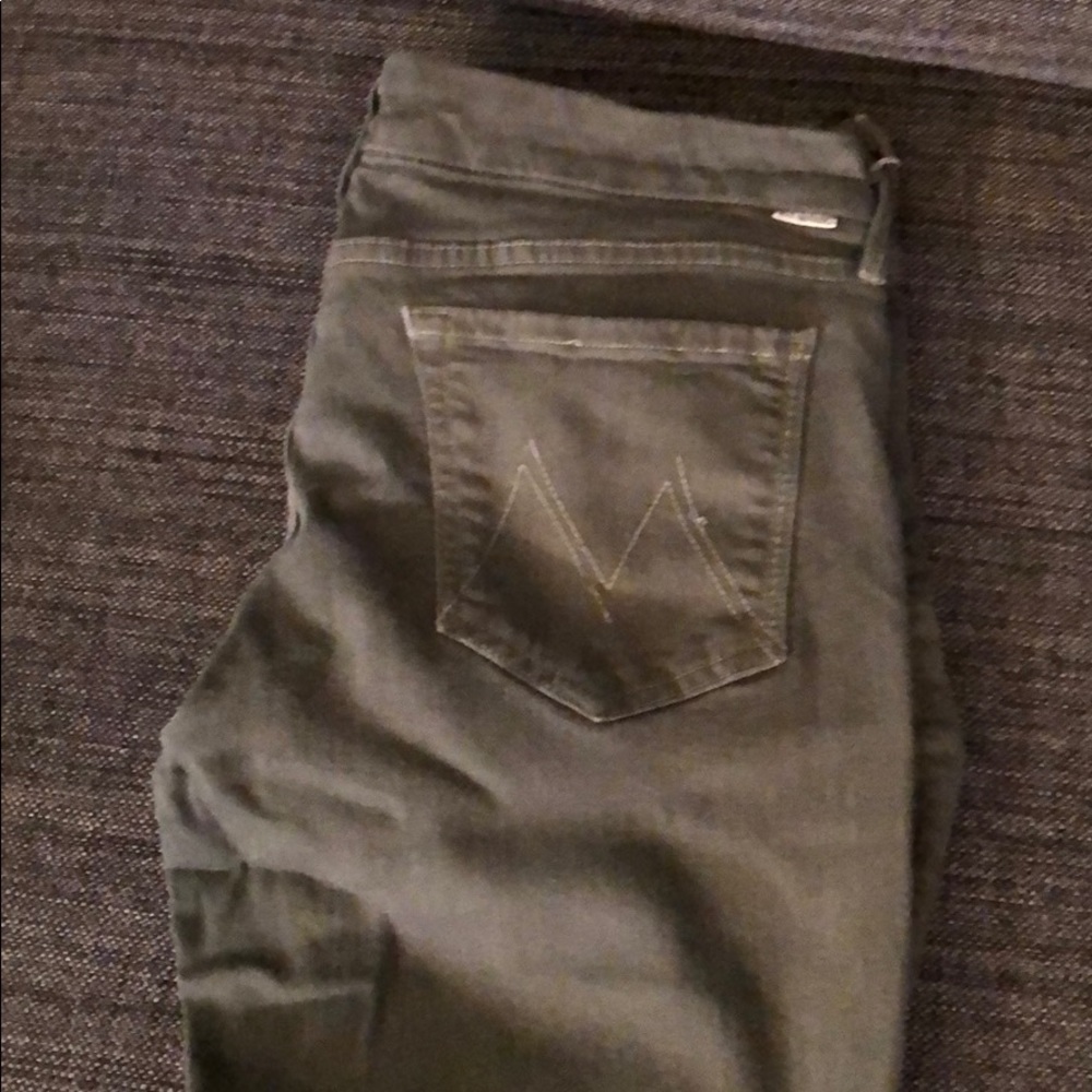 Olive green jeans Mother
